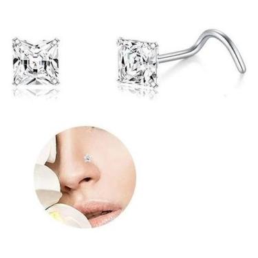 Imagem de Piercing Nariz Nostril Quadrado Pedra Zirconia 3Mm Furtacor - De Castr