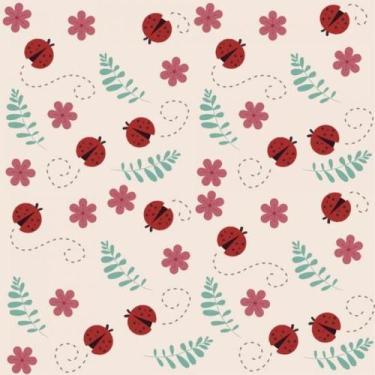 Imagem de Papel De Parede Infantil Joaninha E Flores - Drop de Casa