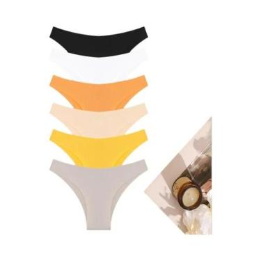 Imagem de Conjunto De 6 Calcinhas Sem Costura De Seda Gelada De Cintura Baixa, R