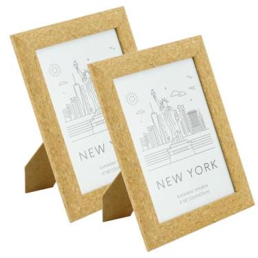 Imagem de Kit 2 Porta Retrato 15X20Cm Borda Cortiça - Livon