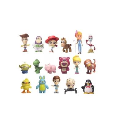 Imagem de Kit 17 Miniaturas Toy Story 4 Pixar Woody Buzz Colecionáveis