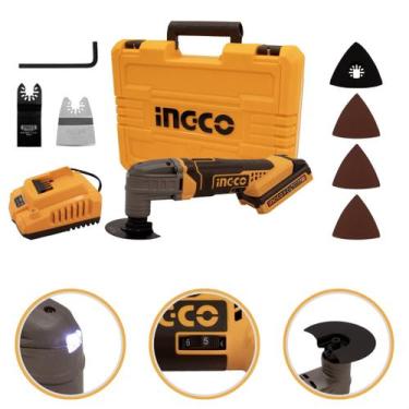 Imagem de Multiferramenta Oscilante a Bateria 20v Ingco Multicortadora Lixadeira