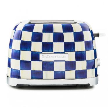 Imagem de Torradeira elétrica 2 fatias MacKenzie-Childs Royal Check azul e branca inox 850W 110V