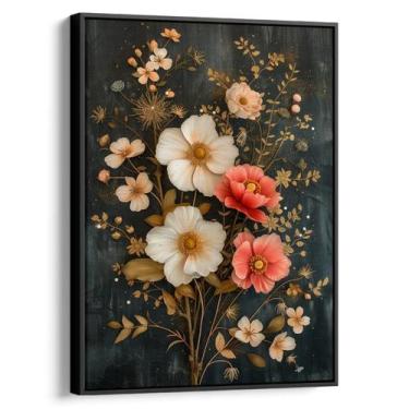 Imagem de Quadro decorativo Vintage - Flores Douradas de Um Sonho Eterno - Art C