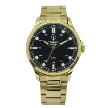 Imagem de Relógio Masculino de Aço Tuguir Analógico Infinity TGI37217 Dourado e 