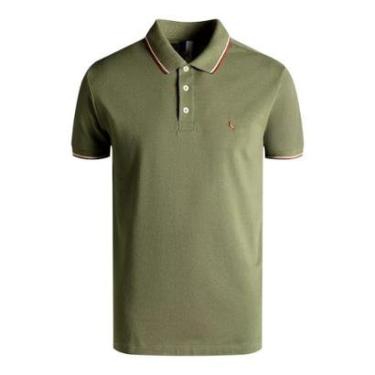 Imagem de Camisa Polo Reserva Friso Duplo Masculino Verde Oliva-Masculino