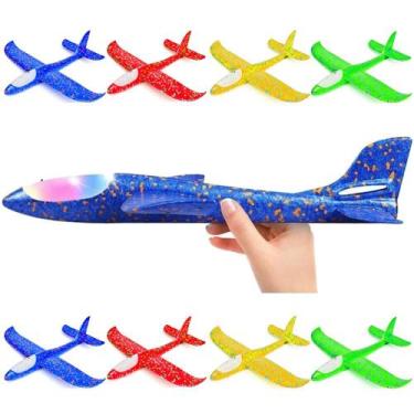 Imagem de 20 Super Avião Planador 50cm Arremessar c/ Luz Atacado Lembrancinha Fe