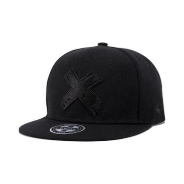 Imagem de Boné De Beisebol Unissex Ajustável Com Letra X Bordada Estilo Hip-Hop 