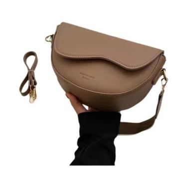 Imagem de Bolsa Transversal Feminina De Couro PU, Pequena, Com Alça Larga, Tipo 
