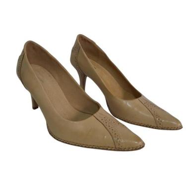 Imagem de Sapato Scarpin Couro Picotado Nude - Hungria - Elisabete Guimarães, Wi
