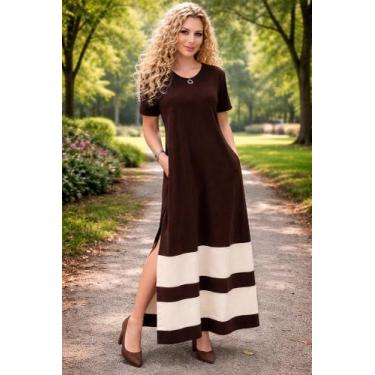 Imagem de Vestido Faixa Com Bolso e Fenda Lateral Moda Femenina - modanascimento