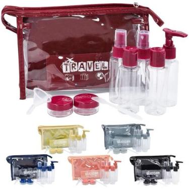Imagem de Kit De Frascos Para Viagem 7 Peças Necessaire Organizador - Travel