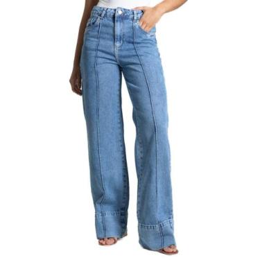 Imagem de Calça Jeans Sawary Wide Leg - 282579 - Azul claro 38, Azul, 38