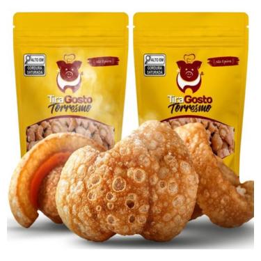 Imagem de Kit 2 Pacote Torresmo Pré Pronto Pururuca Na Banha TG 650g - Tira Gost