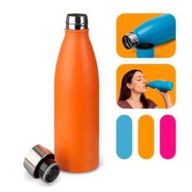 Imagem de Garrafa Térmica 500ml Inox Parede Dupla com Tampa  Mantém Temperatura 
