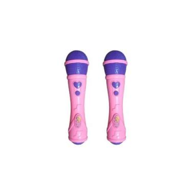 Imagem de Kit 2x Brinquedo Microfone Musical Infantil Rosa - AP TOYS