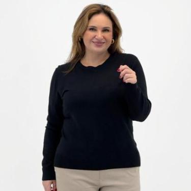 Imagem de Blusa City Lady Tricot Básica Plus Size Gola Redonda Feminina-Feminino