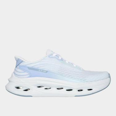 Imagem de Tênis Skechers Cushioning Glide-Step Slip Ins Feminino, Branco, Verde 