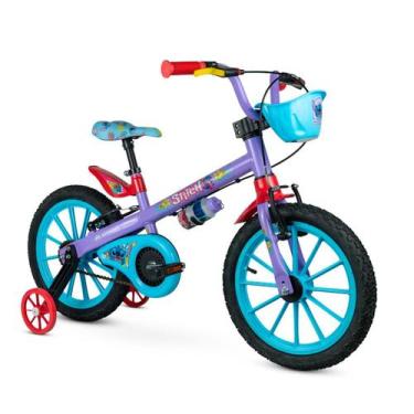 Imagem de Bicicleta Infantil Aro 16 Com Rodinhas Bike Disney - Stitch - Nathor