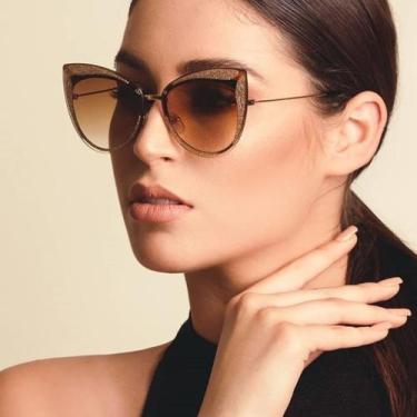 Imagem de Óculos de sol feminino com proteção UVA e UVB - Versat Gold