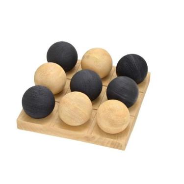 Imagem de Jogo decorativo com bolas em resina marrom e preto 30x30cm - Espressio