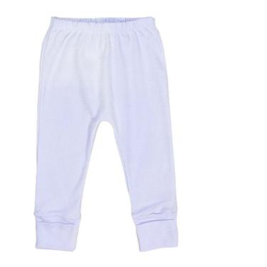 Imagem de Calça para Bebê Com Pé Reversível Em Suedine Algodão Branco - Era Uma 