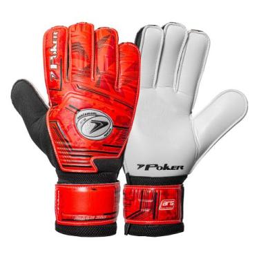 Imagem de Luva De Goleiro Poker Futebol De Campo Equipe Treino Adulto, 8, Vermel