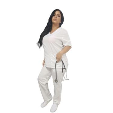 Imagem de Scrub pijama hospitalar diversas cores - GLMED, BRANCO, M