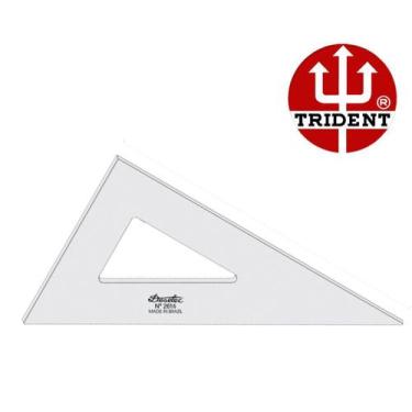 Imagem de Esquadro de Acrílico Trident 16cm - sem Escala - Ref.2616