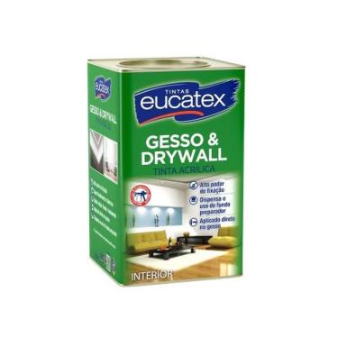 Imagem de Tinta Gesso e Drywall 18L Excelente Cobertura Secagem Rápida Acabamento Liso Eucatex