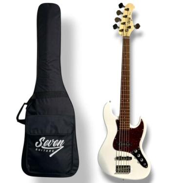 Imagem de Contrabaixo J.bass Seven 5 Cordas Sjb-57 WH Com Bag - Seven Guitars
