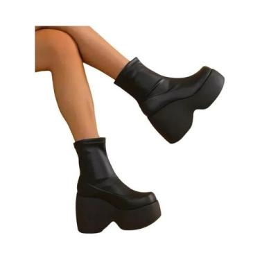 Imagem de Botas De Plataforma Chunky Estilo Gótico Tamanho Grande 43 Para Mulher