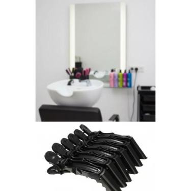 Imagem de 2x 6 Presilhas Bico Pato Cabelo Profissional Cor Preta - Congratulatio