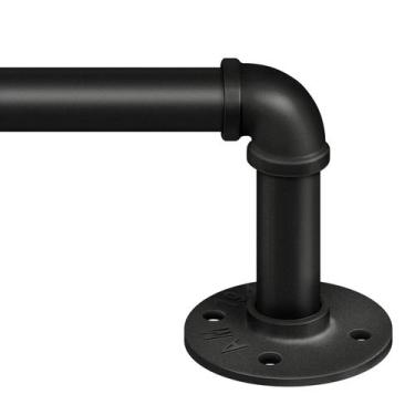 Imagem de Varão de cortina Zeerobee Industrial Wrap Around Black 80-120 cm