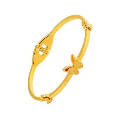 Imagem de Bracelete de Aço Coleção Atena Borboleta 12mm IPG 18cm - Convex