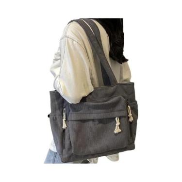 Imagem de Bolsa De Ombro Feminina Casual De Veludo Com Vários Bolsos, Bolsa De V