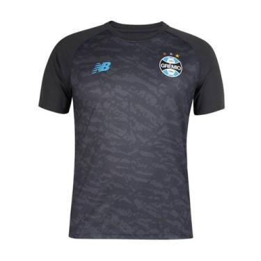 Imagem de Camisa Masculina Oficial New Balance 1384015 Treino Grêmio 2, Grafite,