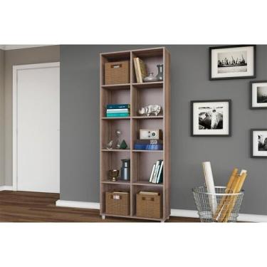 Imagem de Estante Livreiro Casal ESM225 c/ 10 Nichos Rustico - Movelbento