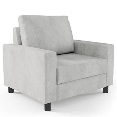 Imagem de Poltrona Decorativa Para Sala De Estar E Recepção Malta L02 Linho Cinza - Lyam Decor