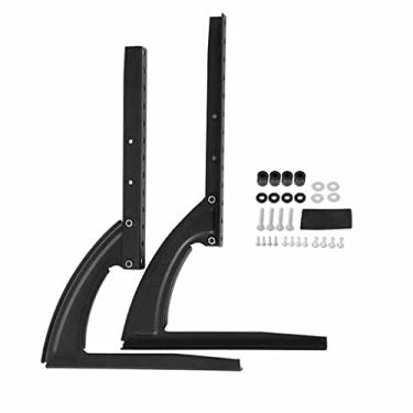 Imagem de Pkfinrd Suporte de aço de metal preto para tela LCD LED plana TV mesa suporte vertical suporte para TV _preto 14"-42" (cor : A)