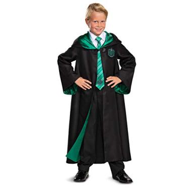 Imagem de Harry Potter Slytherin Robe Prestige Children's Costume Accessory, Black & Green, Kids Size Medium (7-8)