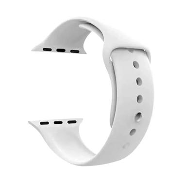 Imagem de Pulseira Silicone iWill Para Smart Watch Apple Watch 42/44 mm Branca Relogio Masculino e Feminino
