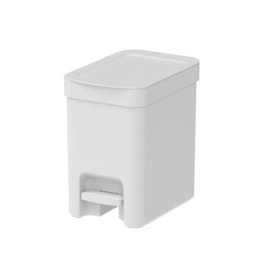 Imagem de Lixeira Com Pedal 6 Litros Porta Cesto De Lixo Plástica Banheiro Cozinha Trium - LX 4000 Ou