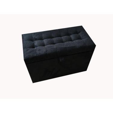 Imagem de Puff Baú Retangular Para Sala, Quarto C/ Pistão Á Gás - Preto