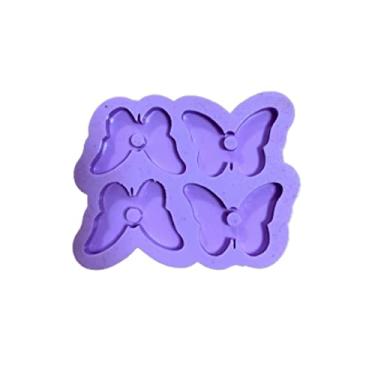 Imagem de Confeitaria dos Moldes, R139 Molde de silicone kit 4 borboletas chaveiro resina decorar