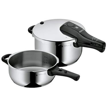 Imagem de CONJUNTO DE 2 PANELAS DE PRESSAO EM ACO INOX COM TAMPA PERFECT PR