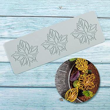 Imagem de Moldes de silicone de folha oca para amantes de coração moldes de chocolate geometria molde de silicone 3D molde de folha de doce de chocolate artesanato decoração de bolo topo de cupcake (T_folha_27,4 * 9,6 * 0,3 cm)