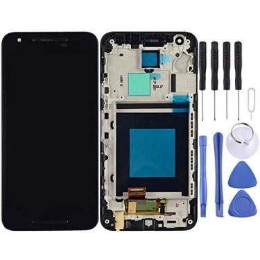 Imagem de Reparo e peças sobressalentes tela LCD e digitalizador conjunto completo com moldura para LG Nexus 5X H791 H790 (preto) (Color : Black)