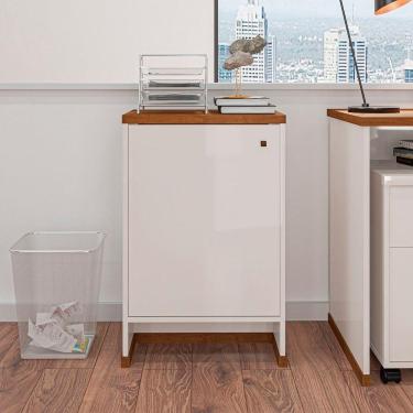 Imagem de Aparador Balcão 1 Porta Tampo Mdp 25mm Off White/naturale