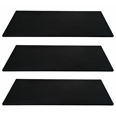 Imagem de Kit 3 Prateleiras Mdf 45x25 Preto Nicho Livros Revista